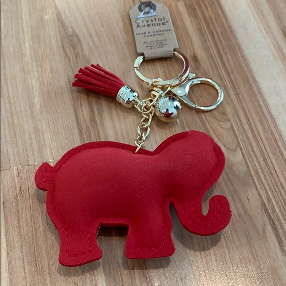 ALABAMA FANS Red/white Elephant Key Chain w/clip. - Picture 3 of 8